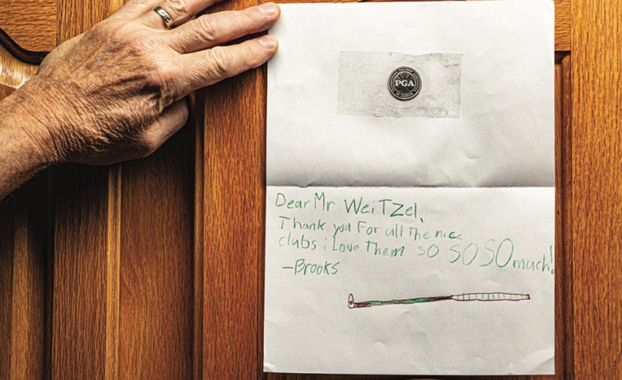 A kid's note to Dan Weitzel