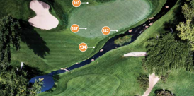Diagram of Cherry Creek Country Club Second Hole approach shot