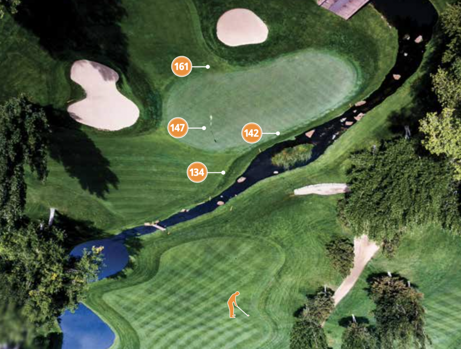 Diagram of Cherry Creek Country Club Second Hole approach shot