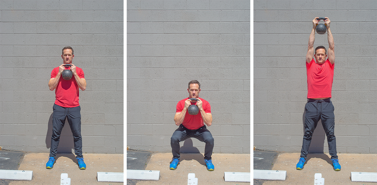 Dee Tidwell demonstrates dumbbell thrusts