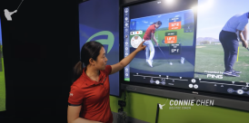 Learn how the trail knee or right knee for right-handed golfers should move in the downswing to create speed and solid contact.